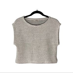 Eileen Fisher S Gray Tweed Cropped Top